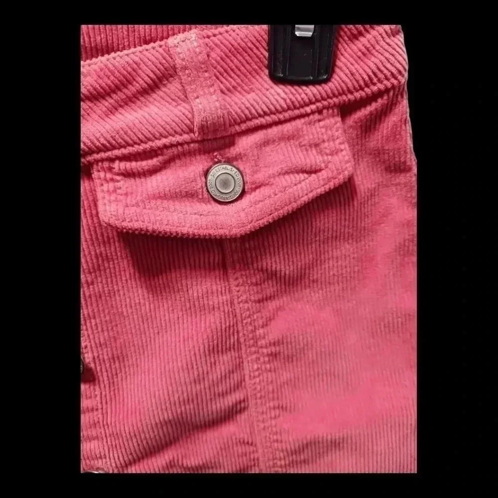 SO corduroy Mid Rise Women Mini Skirt Salmon Rose 5/W27 - Picture 4 of 8